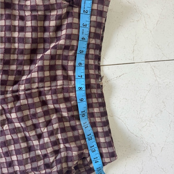 12th Tribe Brown Checkered Straight Leg Pants - Picture 6 of 6